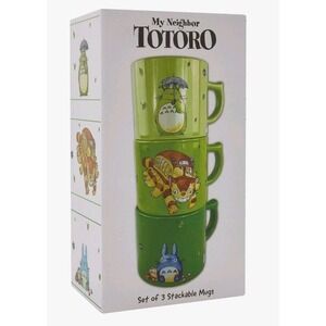 NEW Studio Ghibli My Neighbor Totoro Sprite Stackable 3 Mug Set  Collectible Set
